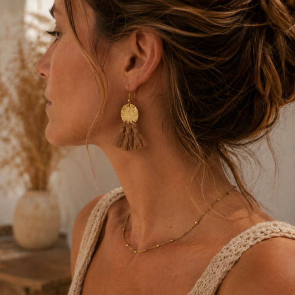 Orecchini Brass cammello